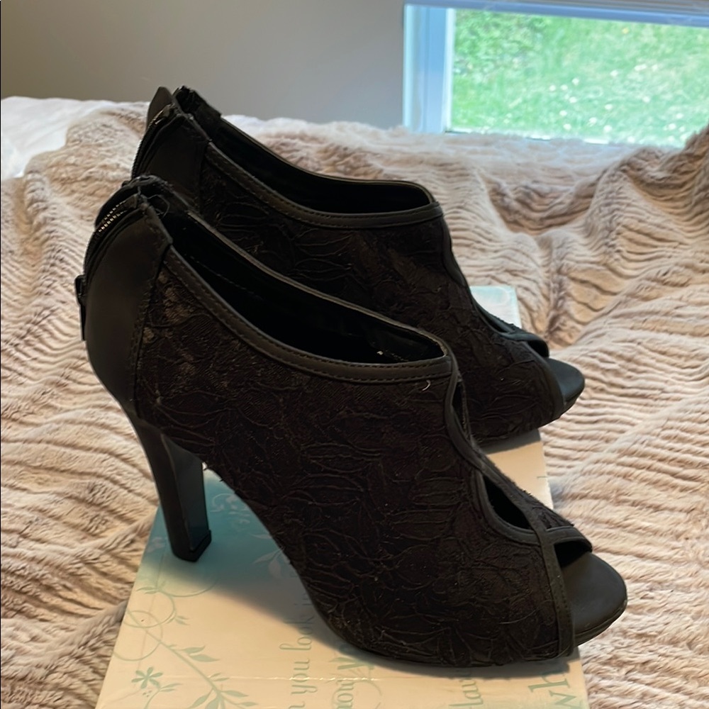 Elegant Black Peep-Toe Heels
